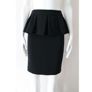Moschino Black Pencil Peplum Skirt Size US 4/ IT 38 Ruffle